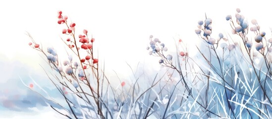 Sakura watercolor illustration blur white background