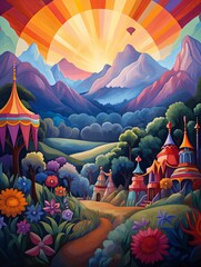 Vibrant Circus in the Hills: Stunning Backdrops of Valley Landscape