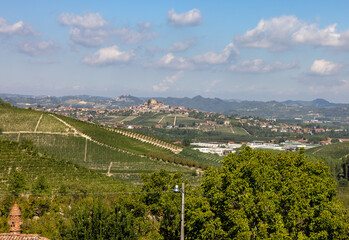Fototapeta na wymiar View of Langhe vineyards from Grinzane Cavour. UNESCO Site, Piedmont, Italy