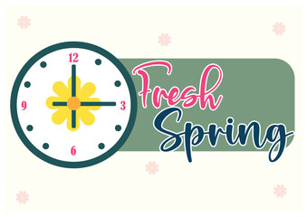 Vector illustration first day of spring, hello spring editable post banner template