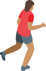 Fototapeta na wymiar Running player rugby icon isometric vector. Motion masculine. Catch extreme