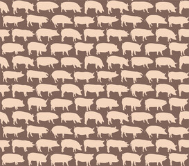 The seamless background with domestic pigs. 
