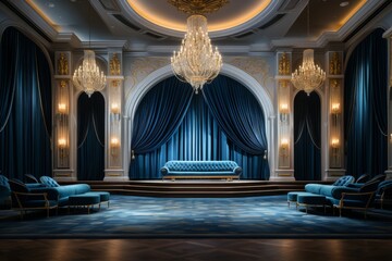 Elevate your design with the timeless beauty of a concert hall background, where architectural...