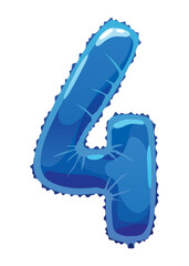 Helium blue balloons number. Realistic design element, numeral character. Party decoration balloon or anniversary sign. Vector glossy decorative digit illustration © designer_things