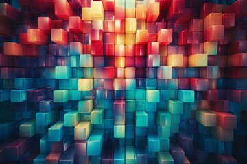 Abstract colorful pixelated background representing technology in the digital world with copyspace for text