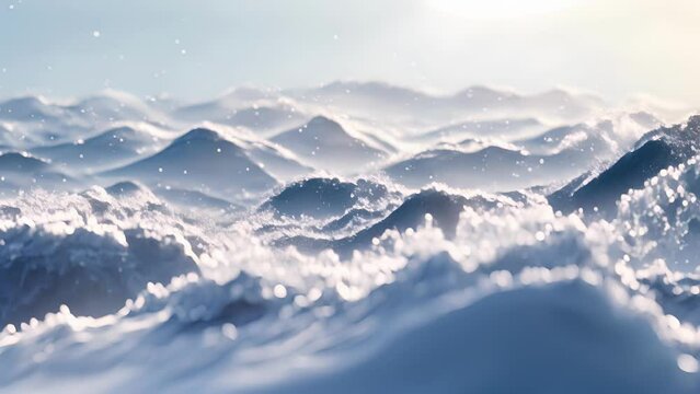 A mesmerizing display of winters artistry as snowflakes fall and gather into smooth and undulating snowdrifts creating a dreamy landscape.