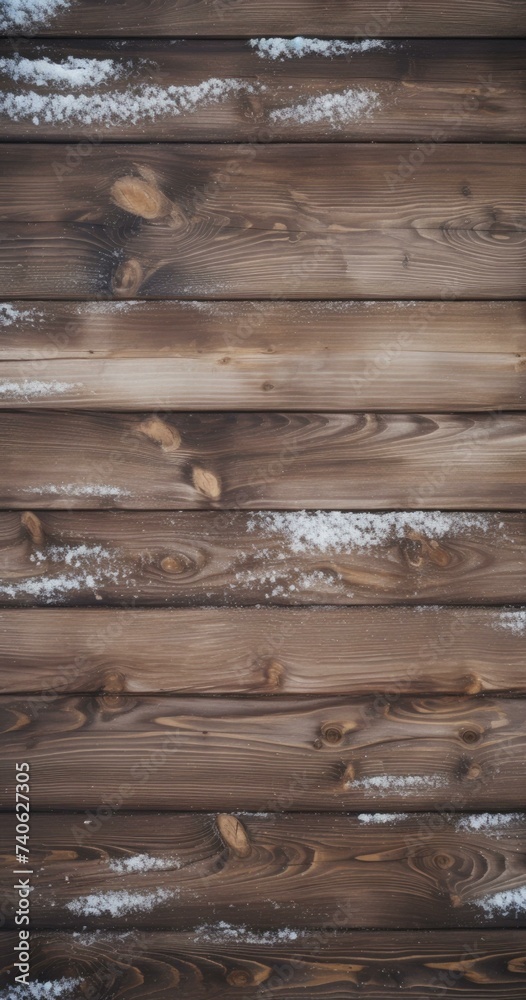 Canvas Prints Wooden wall with snow on it. Generative AI.