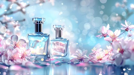 bottles of perfume - obrazy, fototapety, plakaty