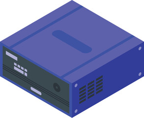 Blue color inverter icon isometric vector. Generator battery. Storage electric