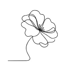 flower, illustration in vector style, simple continuous line drawing, minimalism, on a white background	