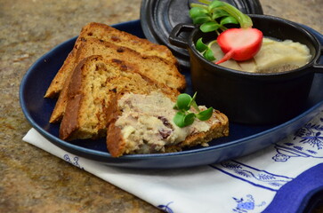 CLOSE VIEW OF TRADITIONAL APPETIZER, LIVER PATE