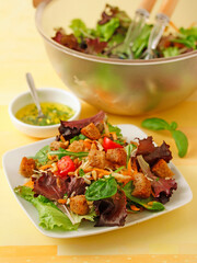Celeriac salad with pine nuts.
