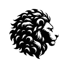 Fototapeta premium lion head icon, vector style, icon, simple drawing, minimalism, on a white background