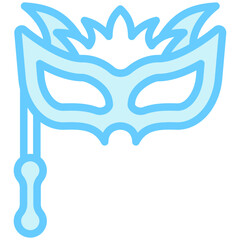 Masquerade Mask blue color icon, related to carnival, festival theme, best for UI, UX kit, web and app development.