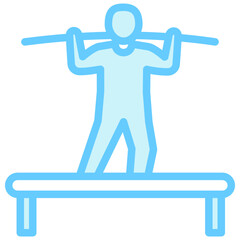 Tightrope Walker blue color icon, related to carnival, festival theme, best for UI, UX kit, web and app development.