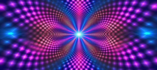 Vibrant optical illusion of dynamic colored spiraling square moire pattern creating whirling motion - obrazy, fototapety, plakaty