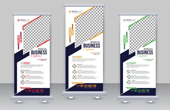 business roll up, standee design