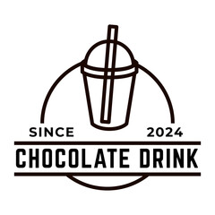 Chocolate drink logo icon concept illustration