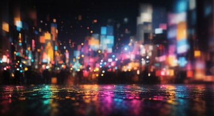 Abstract blurred defocused city overlay