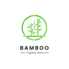 bamboo logo concept flat icon design template