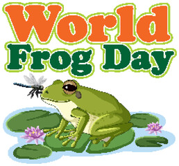 Green frog catching a fly on World Frog Day