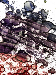 Author's artistic abstractions. Watercolor and alcohol inks. Modern art. Processed in Photoshop