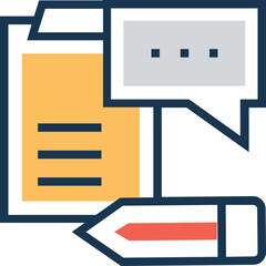 An icon of blogging flat vector 