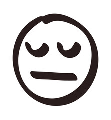Fototapeta premium Hand drawn smile. Doodle emotion face. Freehand vector cute emoticon