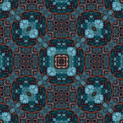 Seamless mandala pattern. Square woven texture
