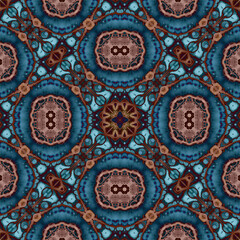 Seamless mandala pattern. Square woven texture