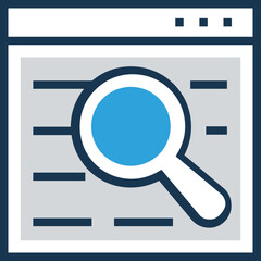 Flat colored icon of browser 