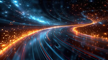 Naklejka premium turquoise light speed, speed effect movement glaussian