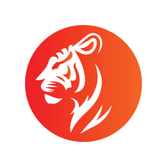 Roaring tiger logo design vector illustration