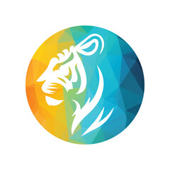 Roaring tiger logo design vector illustration