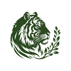 Roaring tiger logo design vector illustration