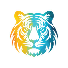 Roaring tiger logo design vector illustration