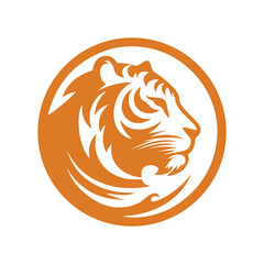 Roaring tiger logo design vector illustration
