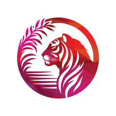Roaring tiger logo design vector illustration