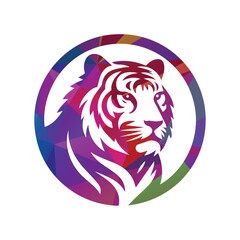 Roaring tiger logo design vector illustration