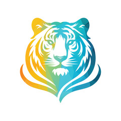 Roaring tiger logo design vector illustration