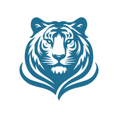 Roaring tiger logo design vector illustration