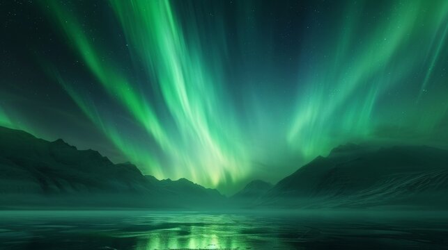A mystical aurora borealis texture background, capturing the mesmerizing dance of the Northern Lights in the night sky.