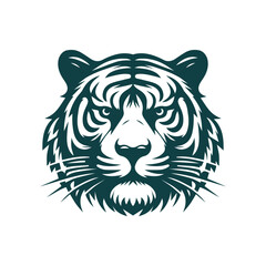 Roaring tiger logo design vector illustration