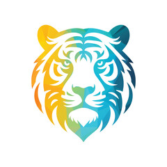 Roaring tiger logo design vector illustration