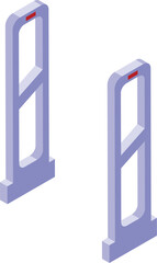 Self service barrier icon isometric vector. Machine monitor. Display shop