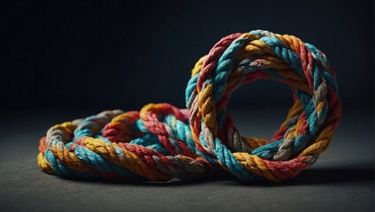rope on black background