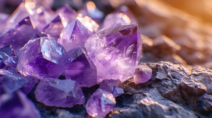 Magical Energy: Macro View of a Lavender Amethyst Crystal. Generative AI