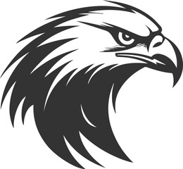 Obraz premium Vector logo illustration of an eagle head rendered in a minimalist style.