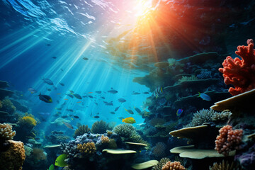 fish swimming on the coral reef