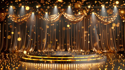 3d illustration empty podium with abstact background very realistic front view mock up